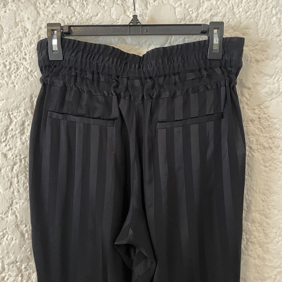 The Kooples Loose Black Viscose Trousers w/ Stripes, Size 2 (Medium) Silky Pant - Picture 8 of 10